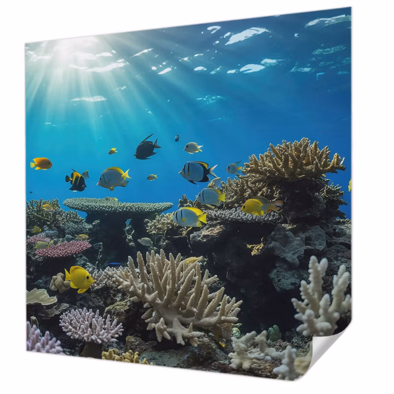 Fototapeta samoprzylepna Tulup 250×250 cm Podwodny świat Tapeta Do Łazienki, Salonu, Sypialni 1 szt.