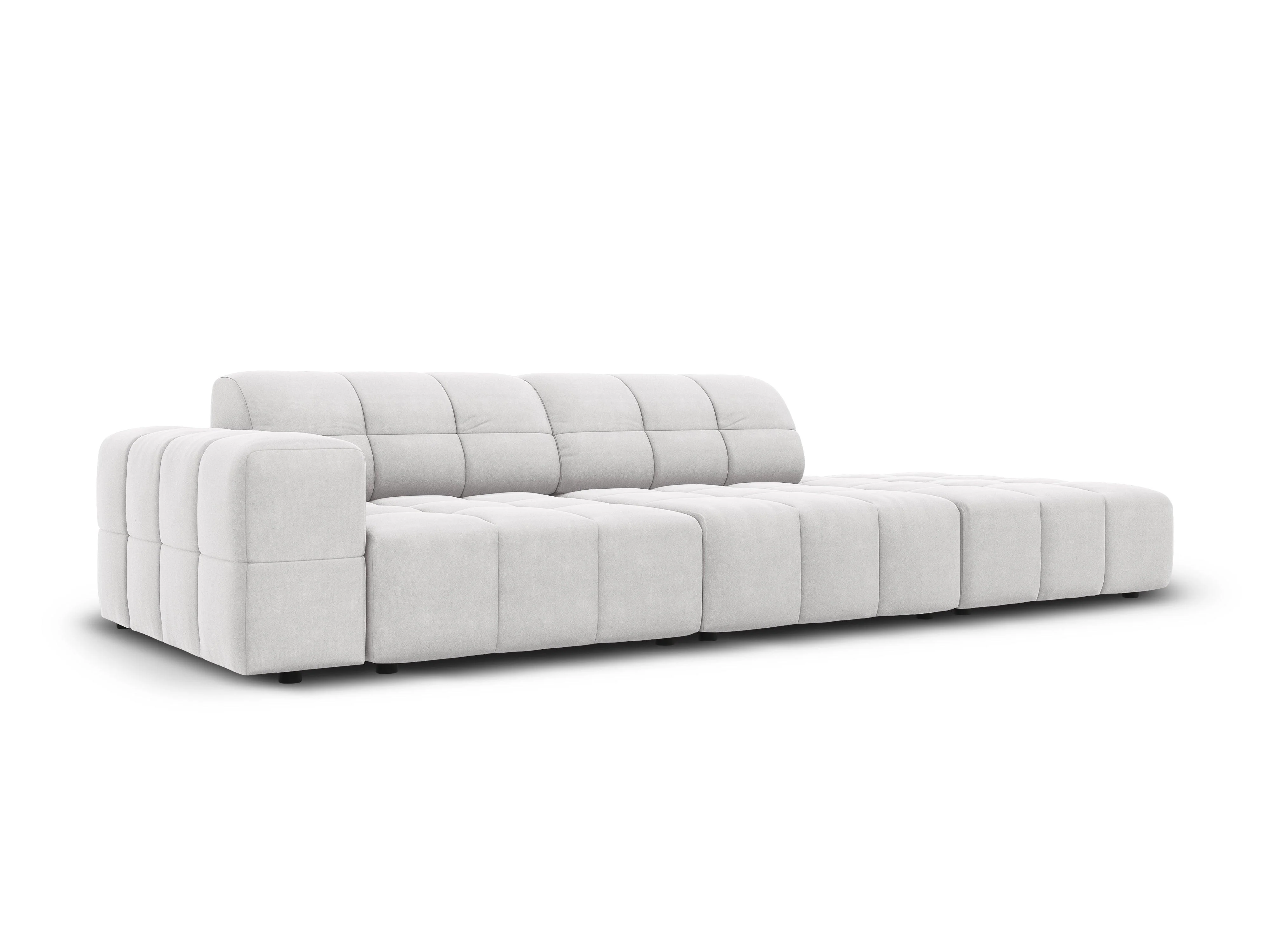 Sofa aksamitna prawostronna 3-osobowa CHICAGO jasnoszary