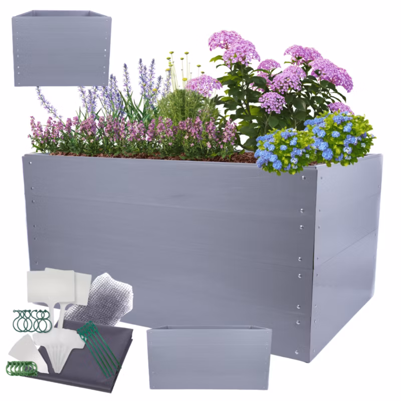Grządka podwyższona MODO24 modułowa plastikowa trwała odporna na warunki atmosferyczne 80x140x110 cm 1 szt.