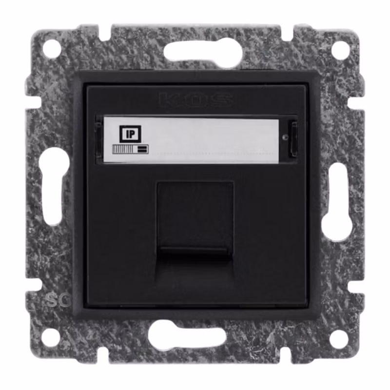 Gniazdo Komputerowe Pojedyncze RJ45 Kat 5E 1X Kos Elektro System Vena Antracyt 1 szt.