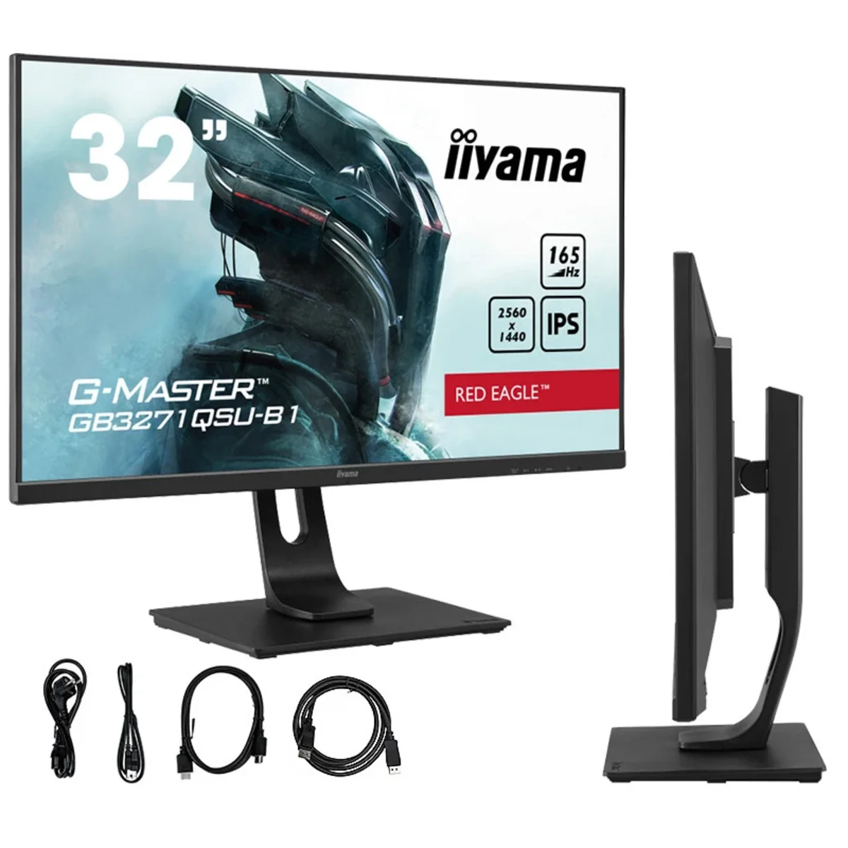 Monitor iiyama G-Master Red Eagle GB3271QSU-B1 WQHD IPS 165Hz 1ms FreeSync Premium 2xHDMI 2xDP GB3271QSU-B1
