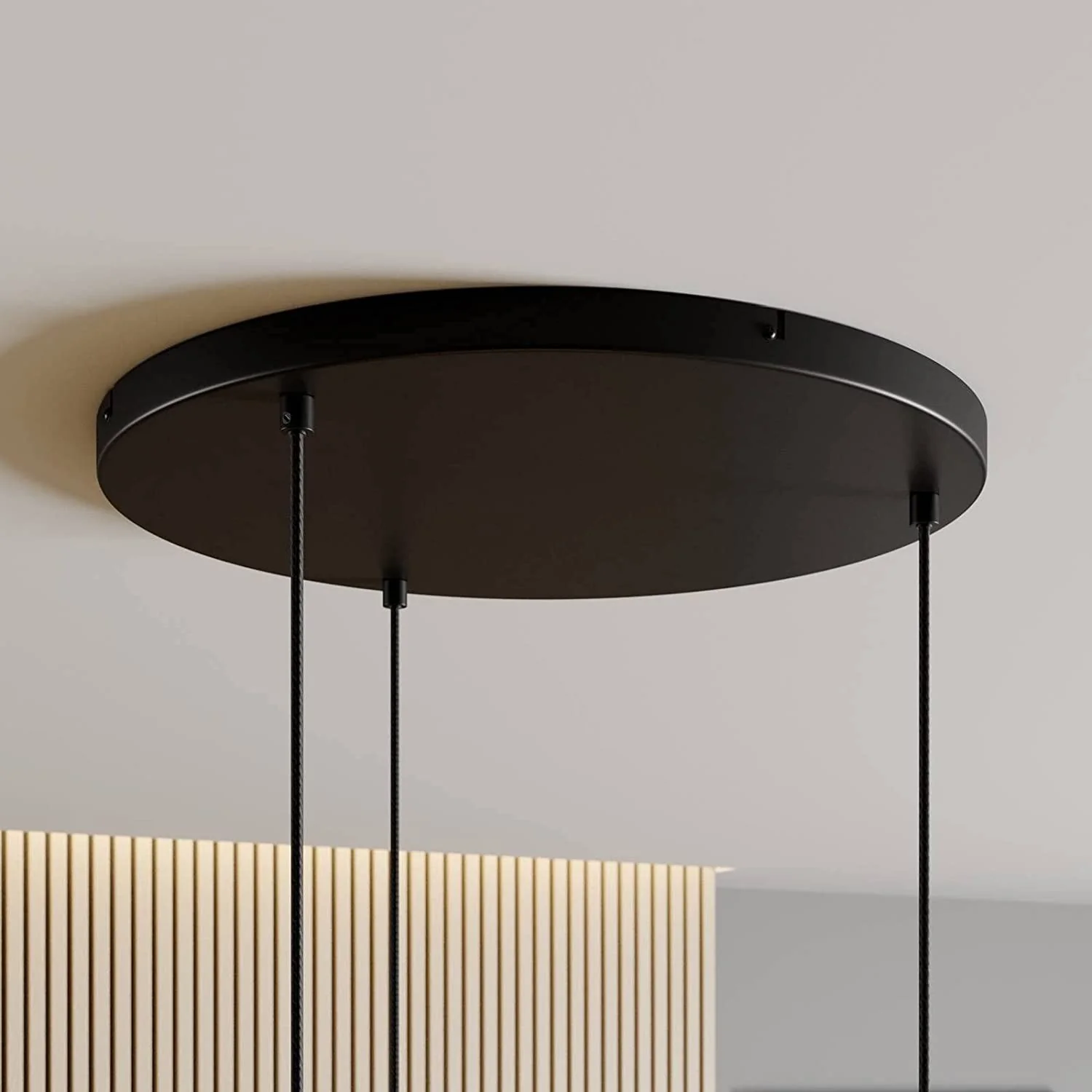 Lampa wisząca Archchio Arthuria, 3 żarówki, okrągła, czarna