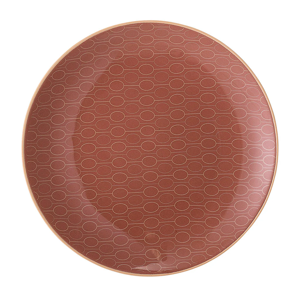 Talerz Bloomingville Wibke z kamionki pomarańczowy średnica 20 cm