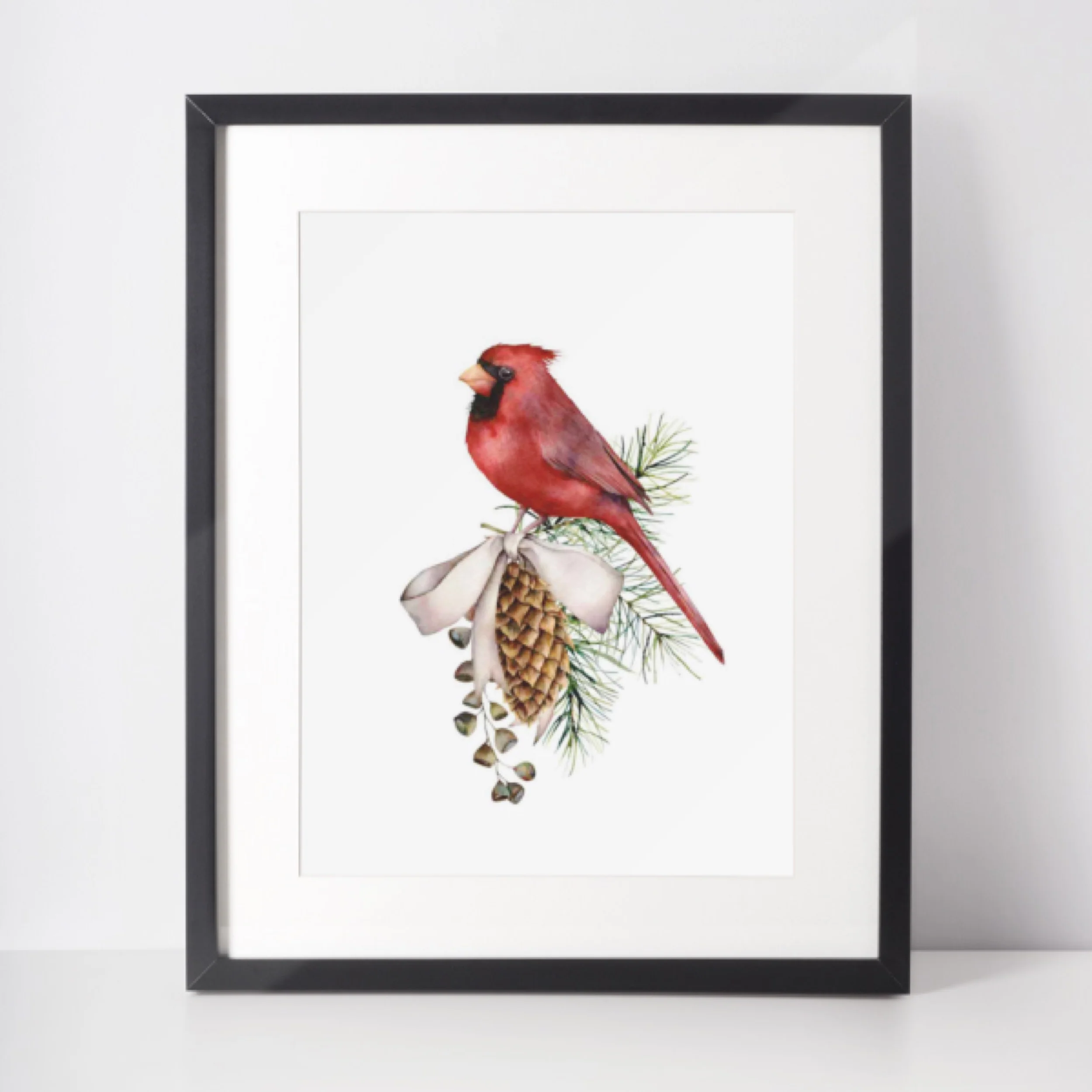 Plakat świąteczny Winter 30×40 cm świąteczny stroik z czerwonym ptakiem