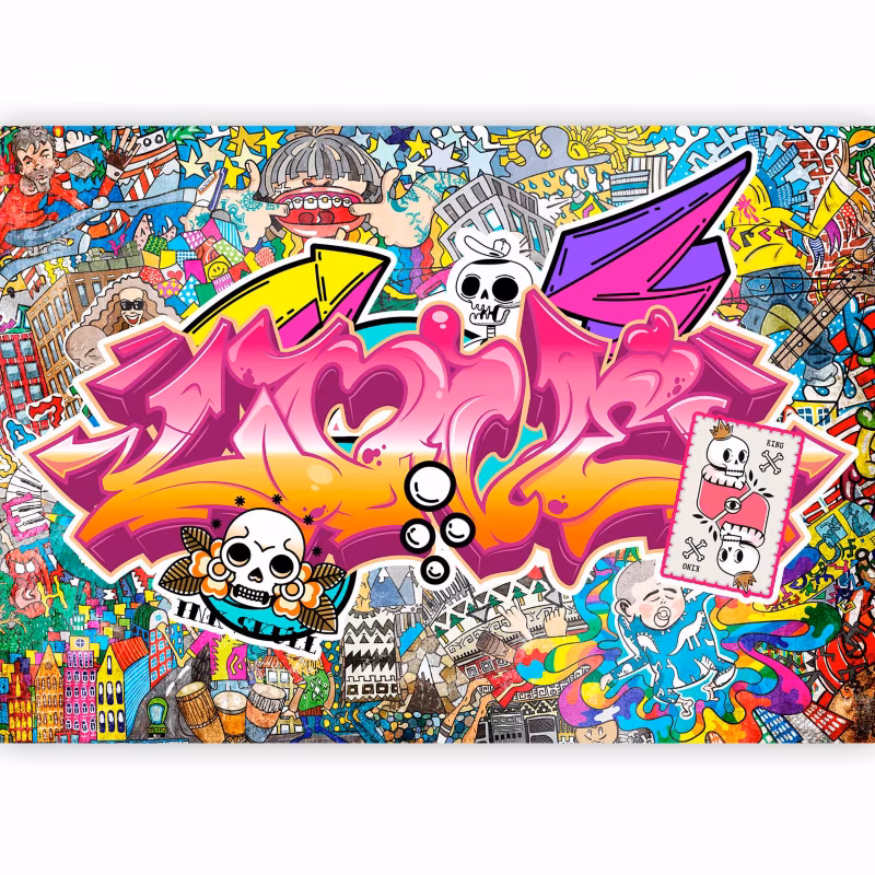 Fototapeta samoprzylepna Artgeist Street art biała 196×140 (4 części) 10012aa rolka 1 szt