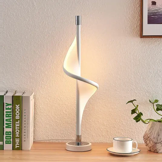 Lampa stołowa LED Lucande Edano Twisted