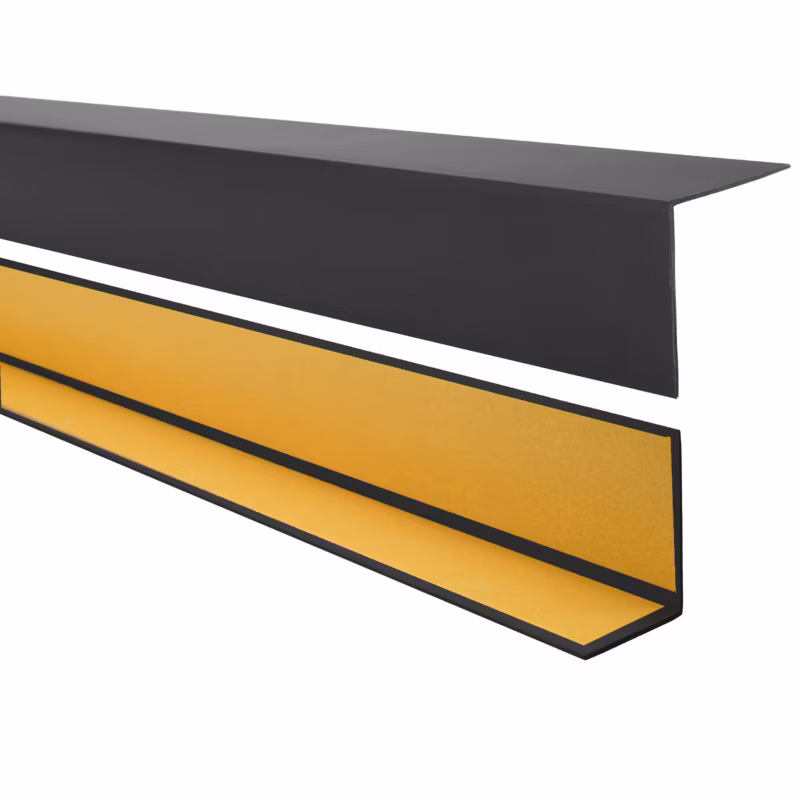 Kątownik twardy samoprzylepny PCV 40×40 mm QUEST, Profil Narożny Dekoracyjny L – 200 cm, czarny