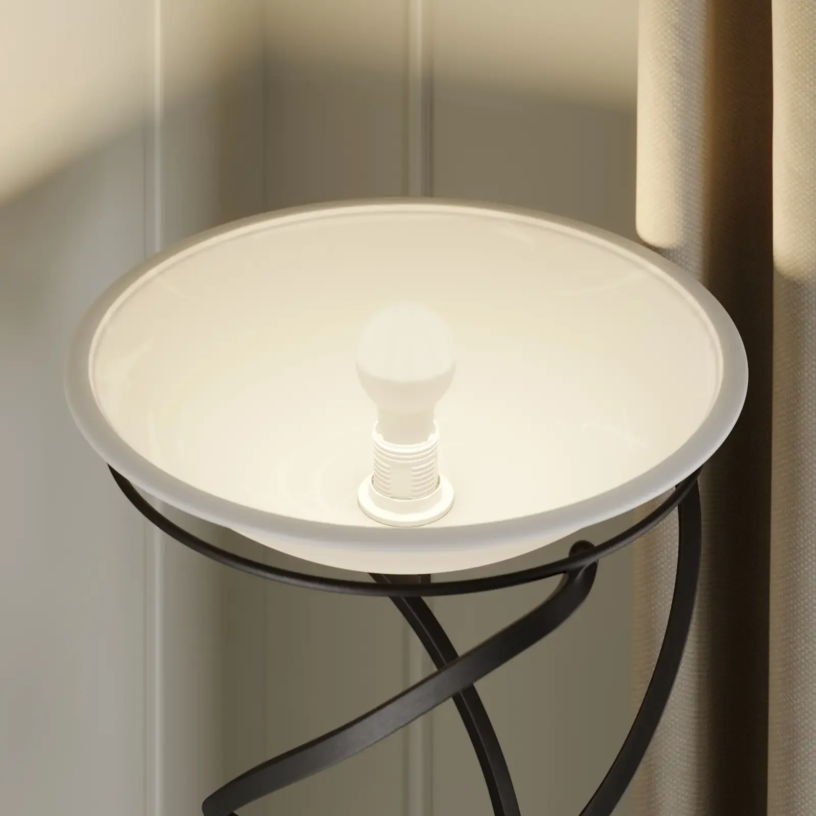 Lampa Lindby Lilou, szklana misa, antyczny brąz