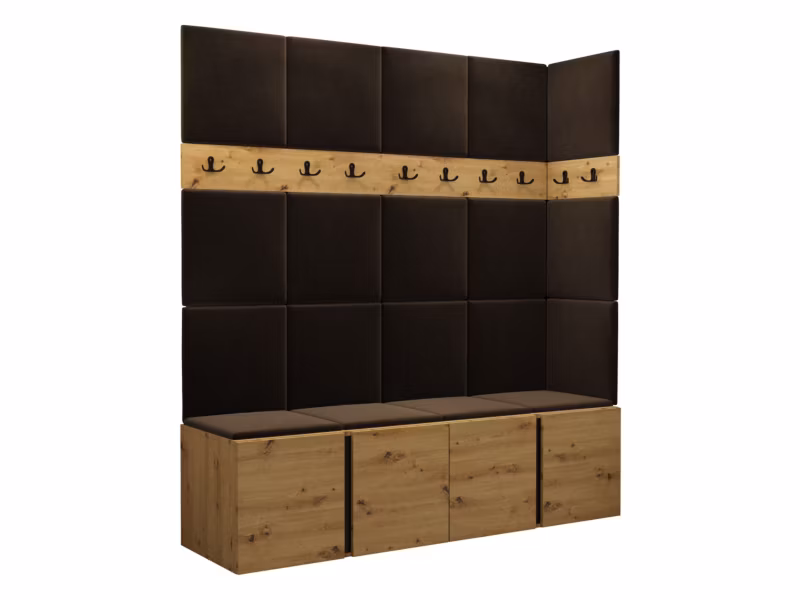 Garderoba MIRJAN 24 Orion II dąb artisan/czarny + brązowy 1 kpl.