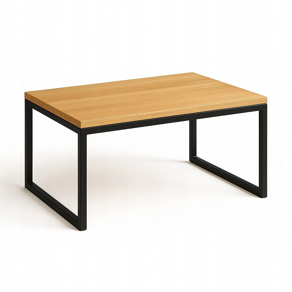 Stolik kawowy loft 90×50 cm dąb craft i czarna rama