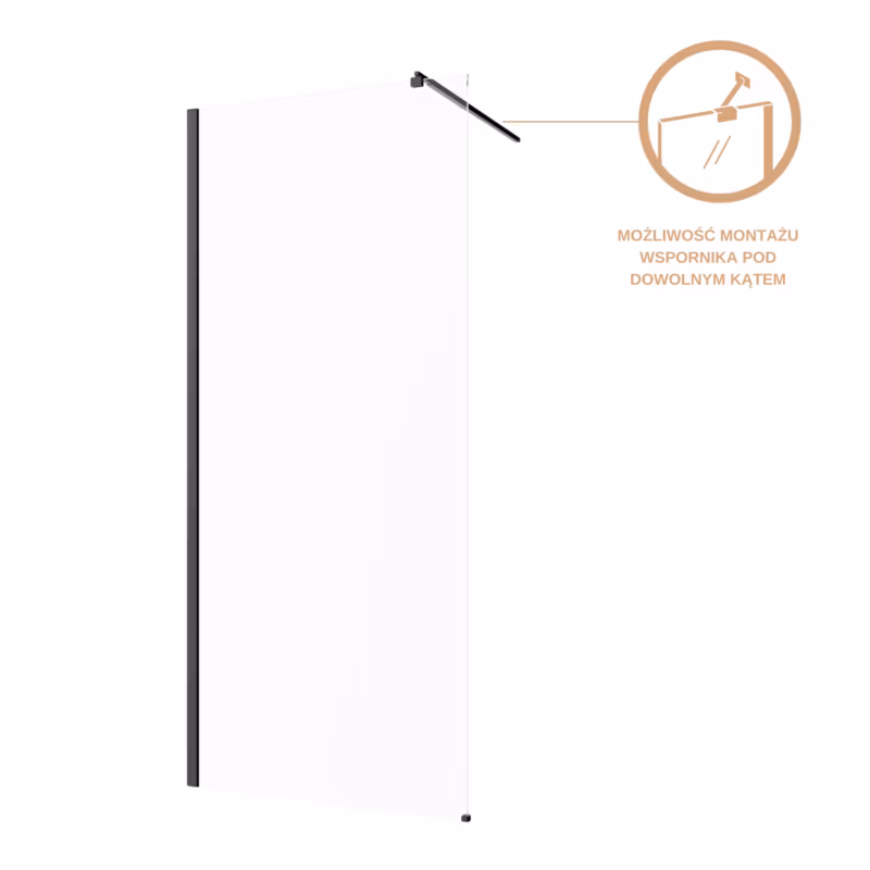 Kabina prysznicowa Invena Walk-In II z czarnym profilem 200 x 80 cm , 1 szt.