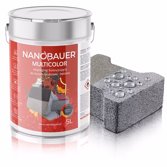 Impregnat barwiący szary 7040 NANOBAUER 5L do kostki brukowej betonu 1szt