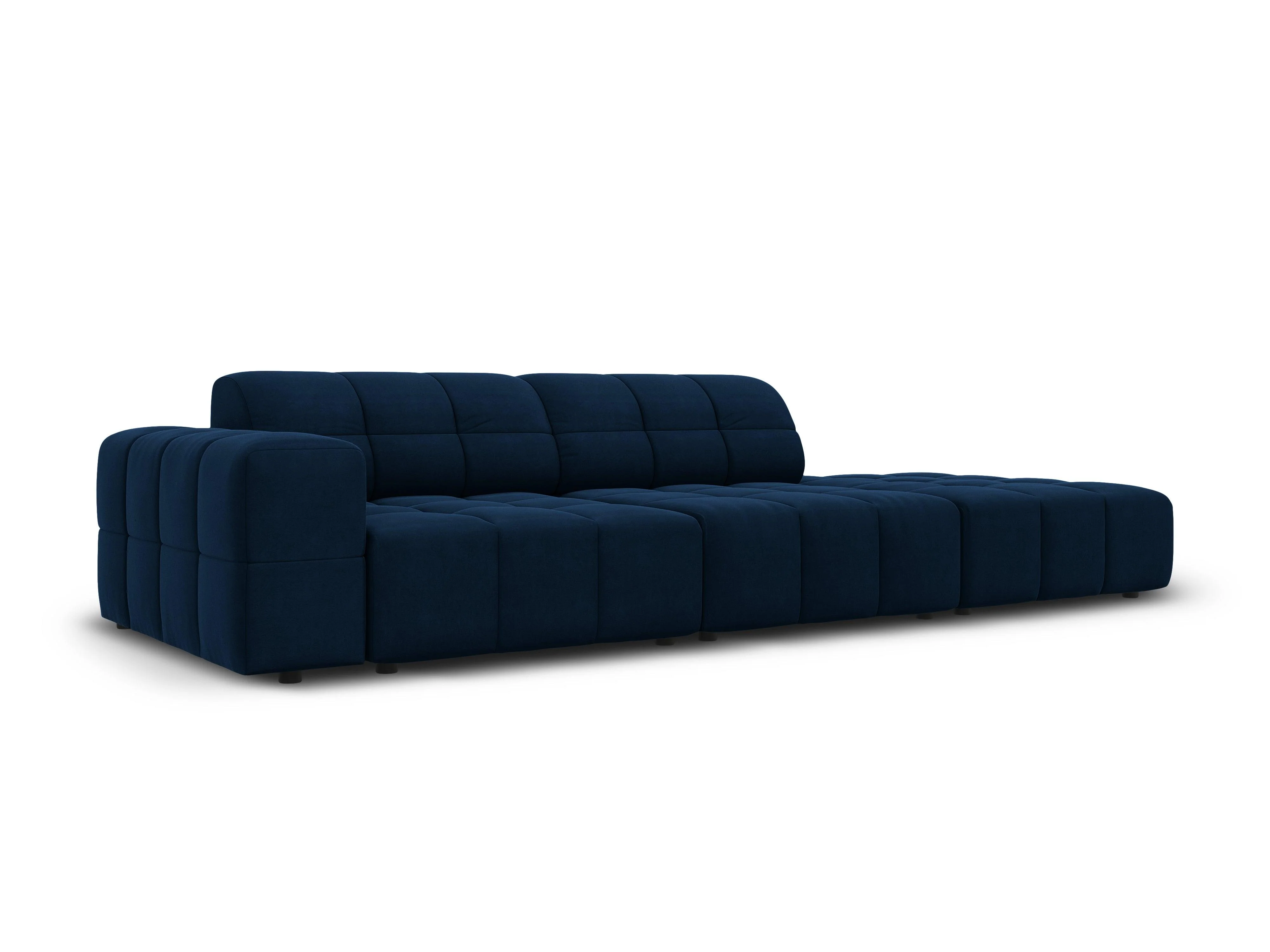 Sofa aksamitna prawostronna 3-osobowa CHICAGO granat królewski