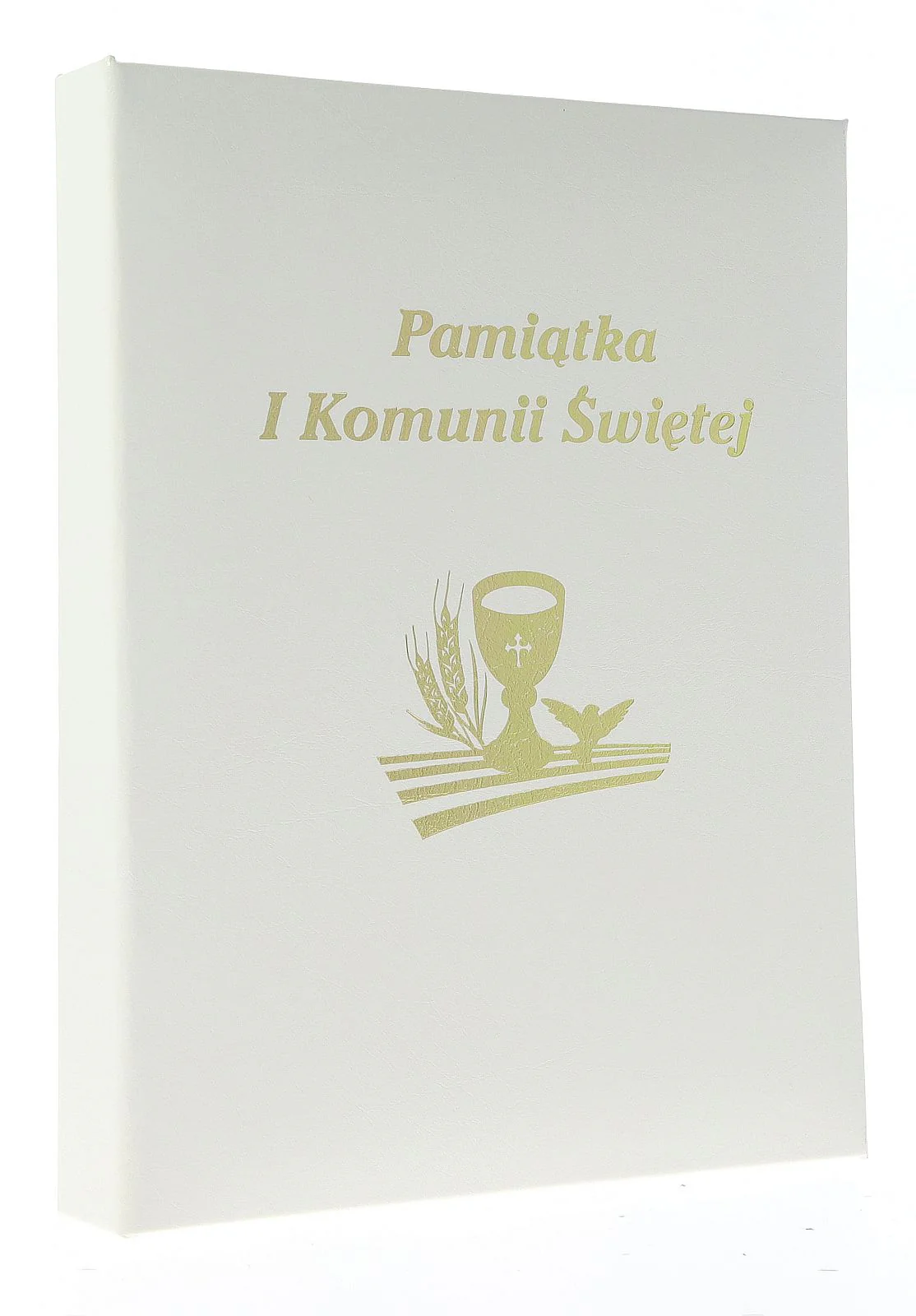 Album komunijny kieszeniowy klejony 10×15 cm na 36 zdjęć, z motywem złotego kielicha – GEDEON (DPH4636PRAYER-2)