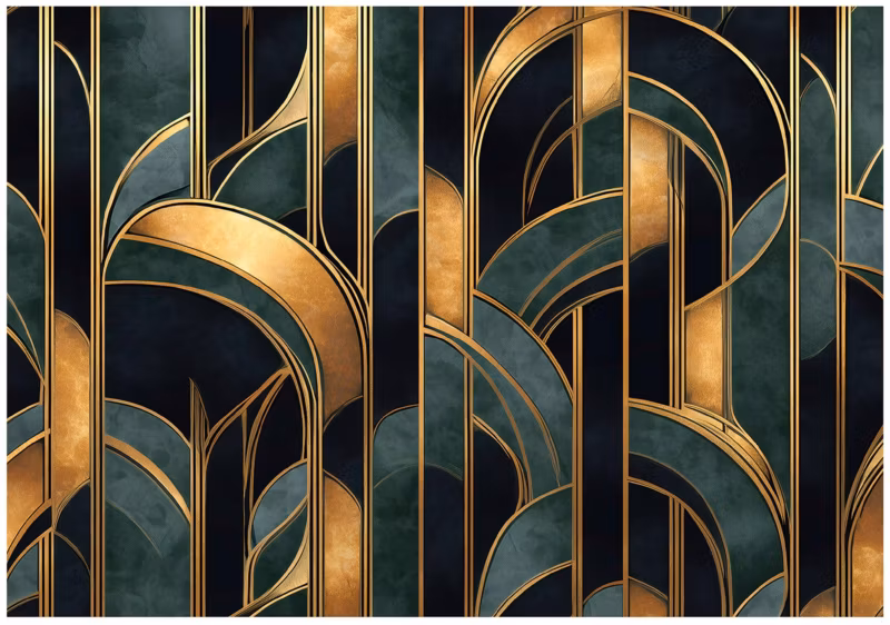 Fototapeta WALLARENA Do Sypialni Salonu Na Flizelinie Art Deco Abstrakcja Glamour 350×250 cm 1 szt.