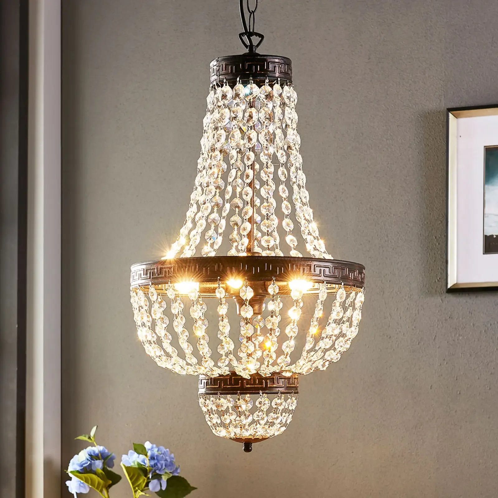 Lampa wisząca Jorve z kryształem