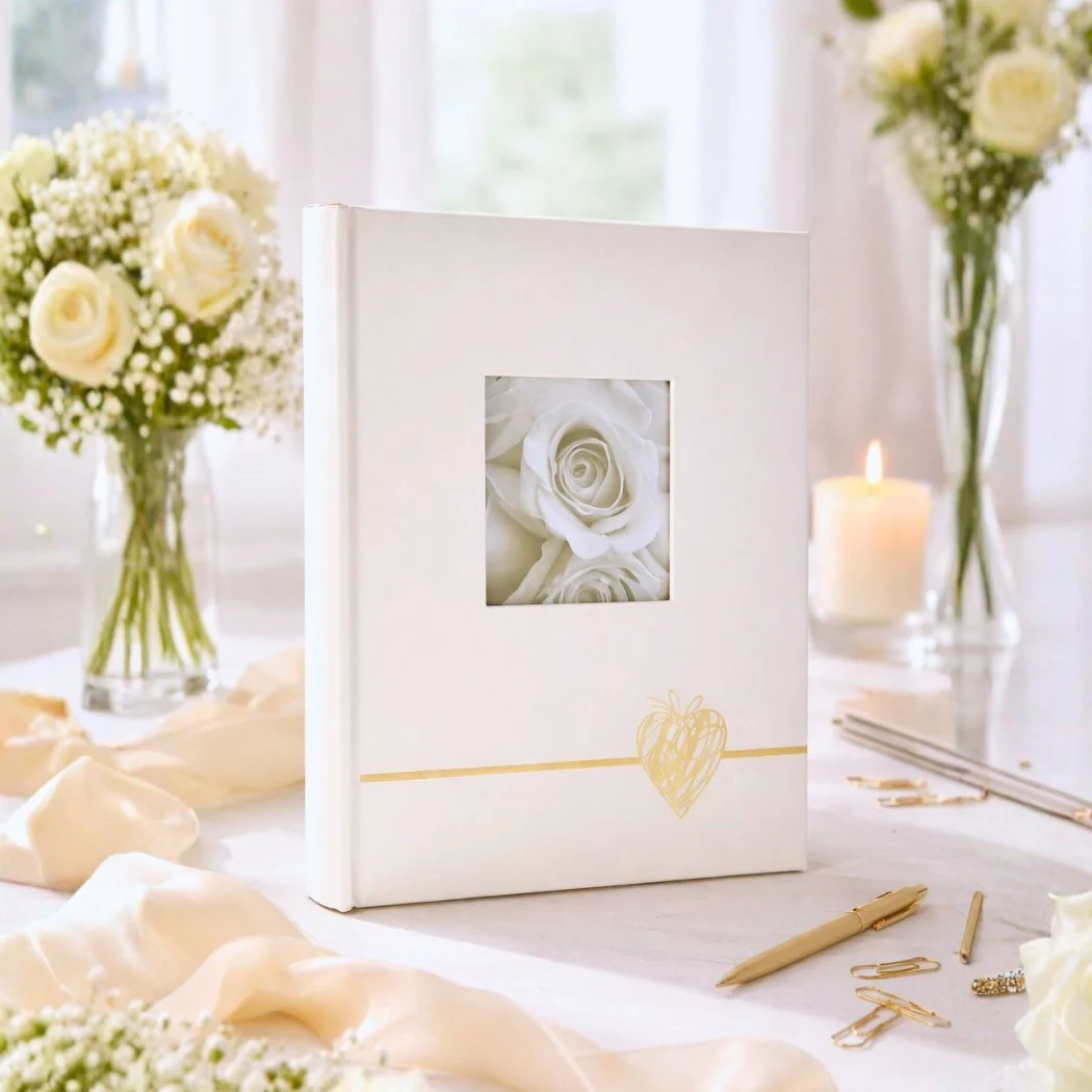 Album tradycyjny szyty 24×29 cm 40 stron DBCS20HEARTGOLDB