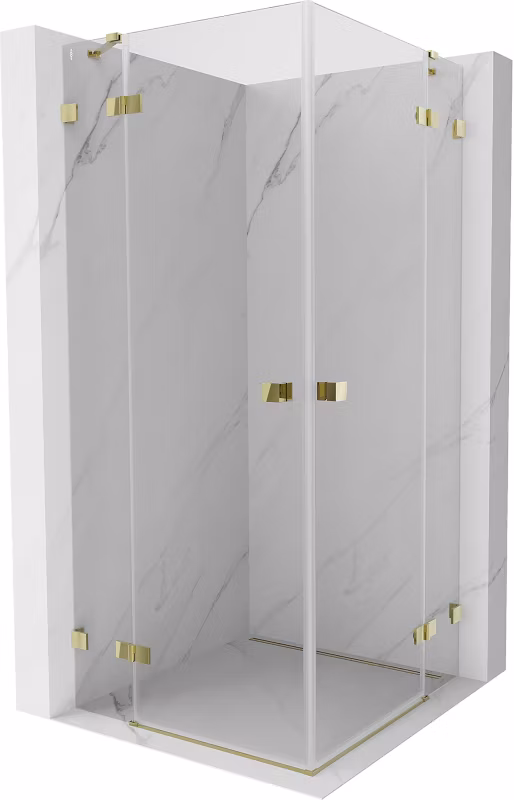 Kabina prysznicowa Mexen Lunar Duo uchylna 110 x 110 cm transparent złota 1 szt.