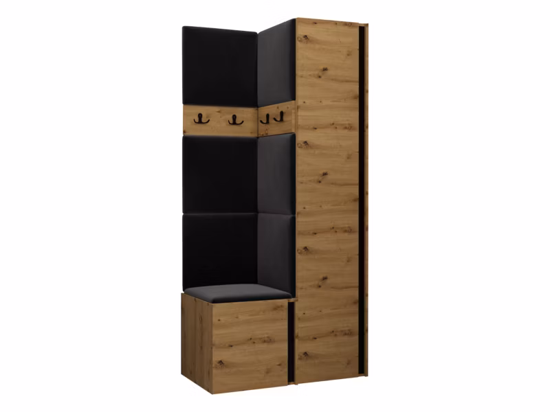 Garderoba MIRJAN 24 Orion XXIV dąb artisan/czarny + czarny 1 kpl.