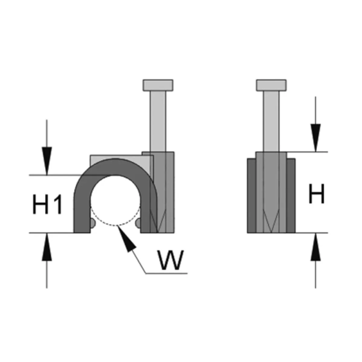 Uchwyt mocujący Iso 20,0 x 18,5 jasno szary 50 szt 262304