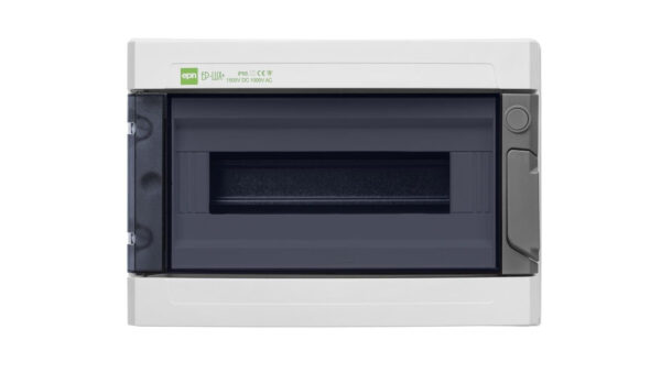 Rozdzielnica hermetyczna EP-LUX natynkowa 1×12 1500V DC 1000V AC PE+N dymny IP65 1954-01