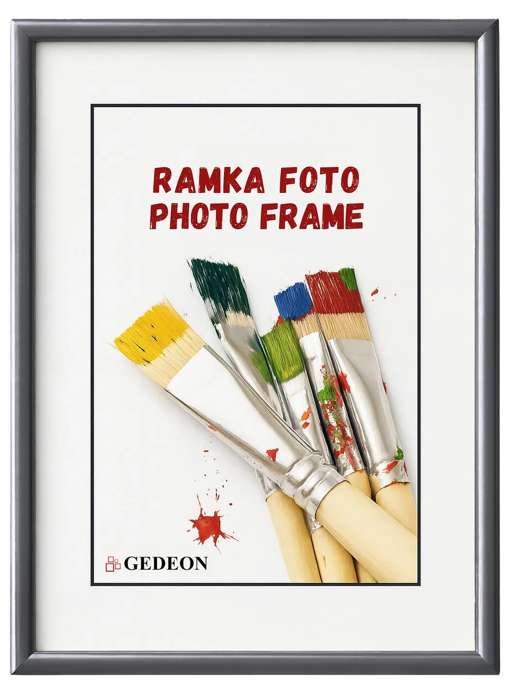 Ramka plastikowa 10×15 BB1015ANTplx grafitowa plexi