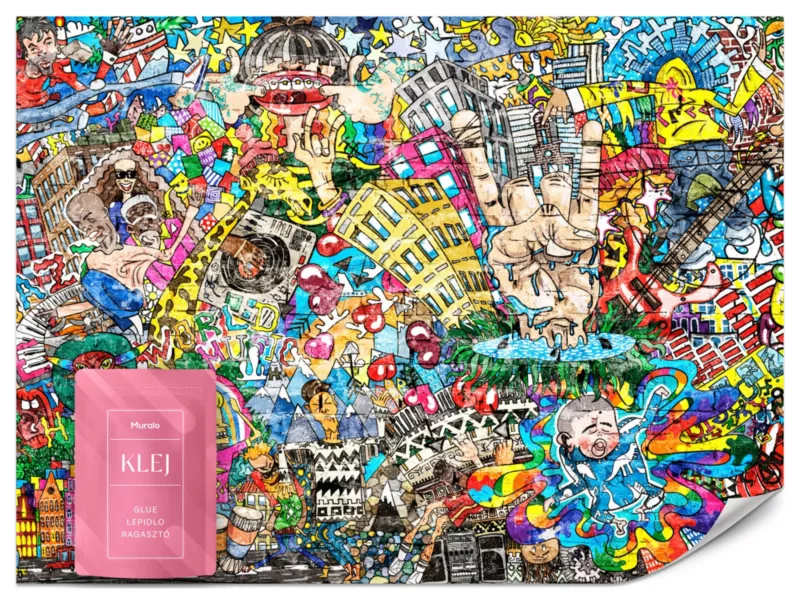 Fototapeta Muralo Kolorowe Graffiti Wzory Abstrakcja 250×175 cm 1szt.