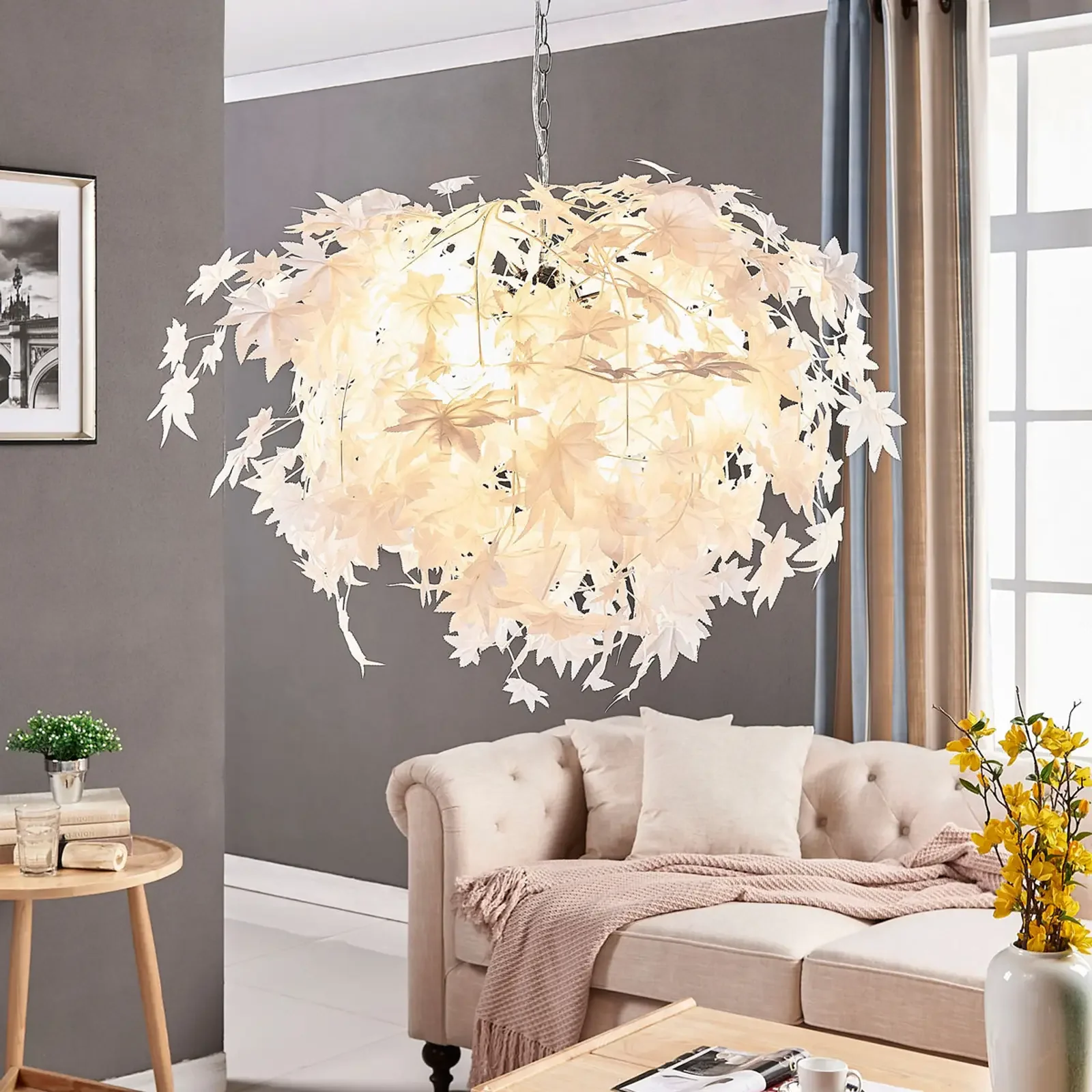 Lampa wisząca liść klonu, 70 cm