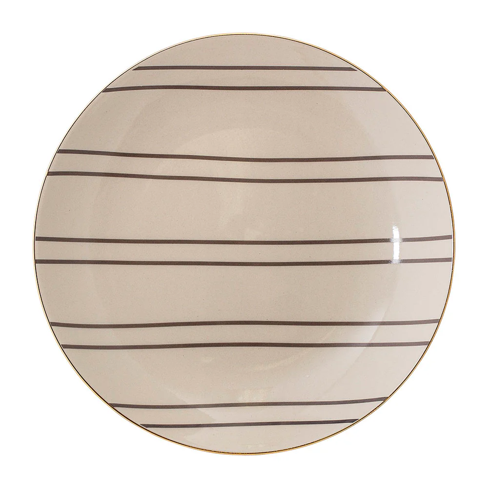 Talerz Bloomingville Folki z kamionki średnica 20 cm