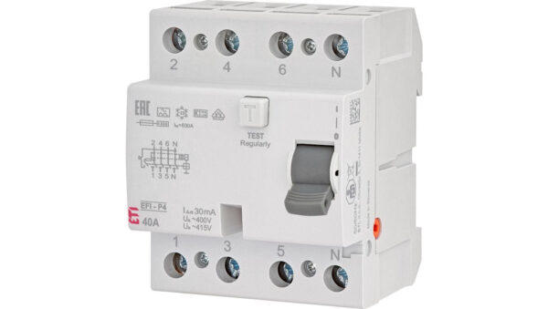 Wyłącznik różnicowoprądowy 4P 40A 0,03A typ A 6kA EFI6-P4 A 40/0.03 002061662