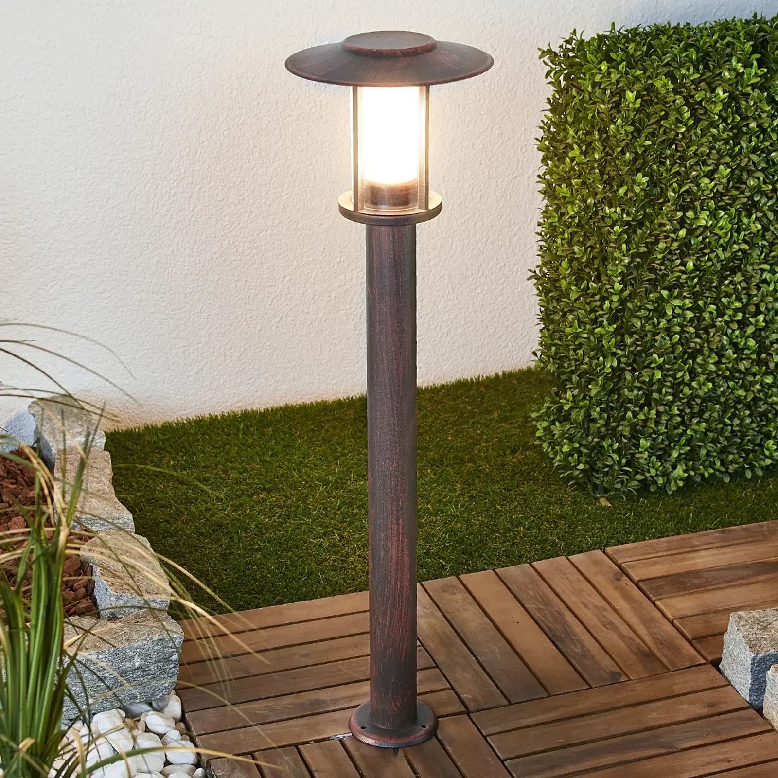Lampa ścieżkowa LED Pavlos w kolorze rdzy