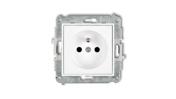 ICON Mechanizm gniazda pojedynczego z uziemieniem 2P+Z (przesłony torów prądowych) biały mat 25IGP-1zp