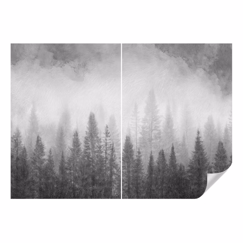 Fototapeta samoprzylepna Wallfluent 208×146 cm Leśna mgła Dla Miłośników Natury I Minimalizmu 1 szt.