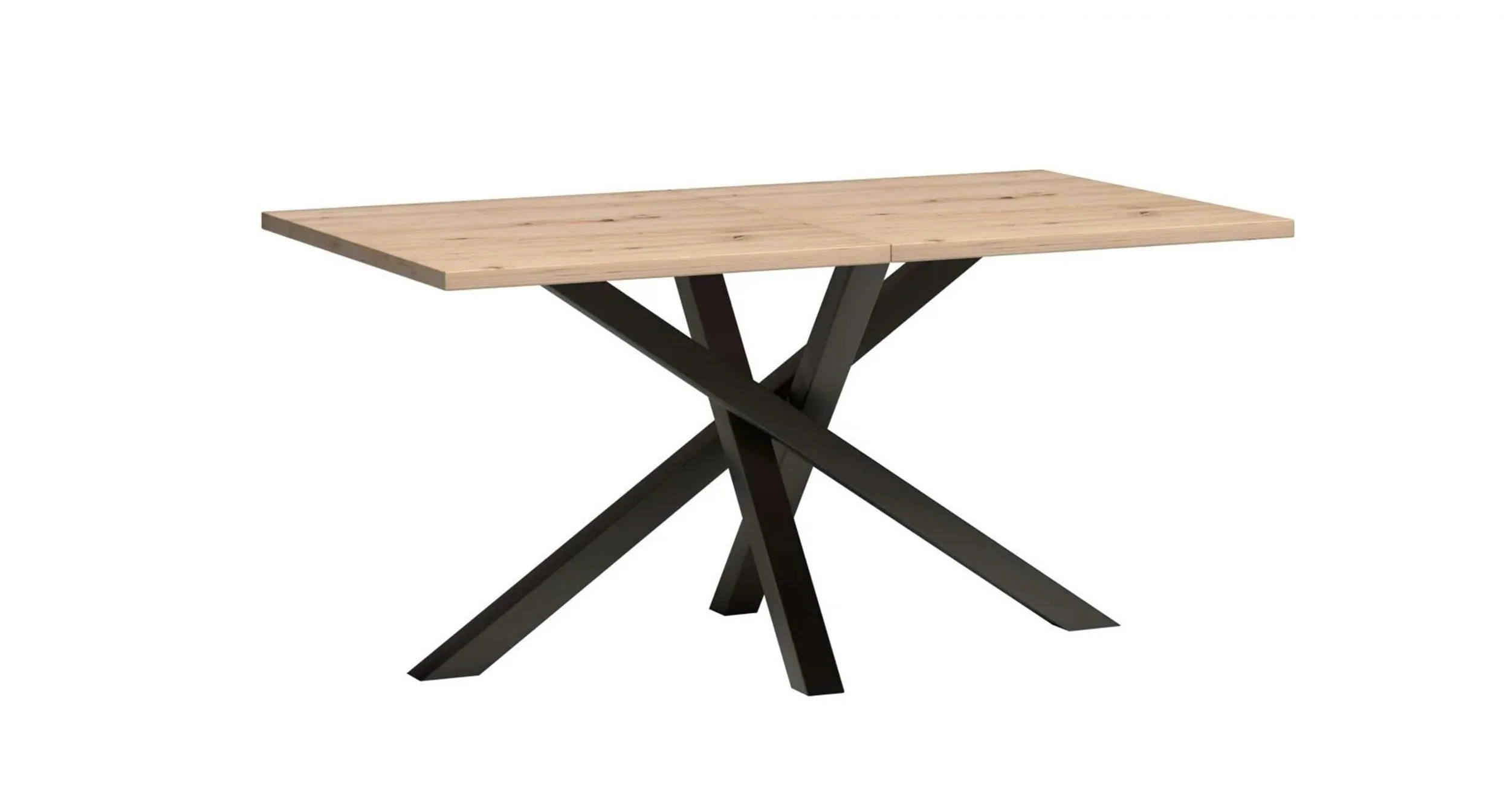 Stół rozkładany do jadalni Cali 160-260×90 cm dąb artisan na czarnych nogach